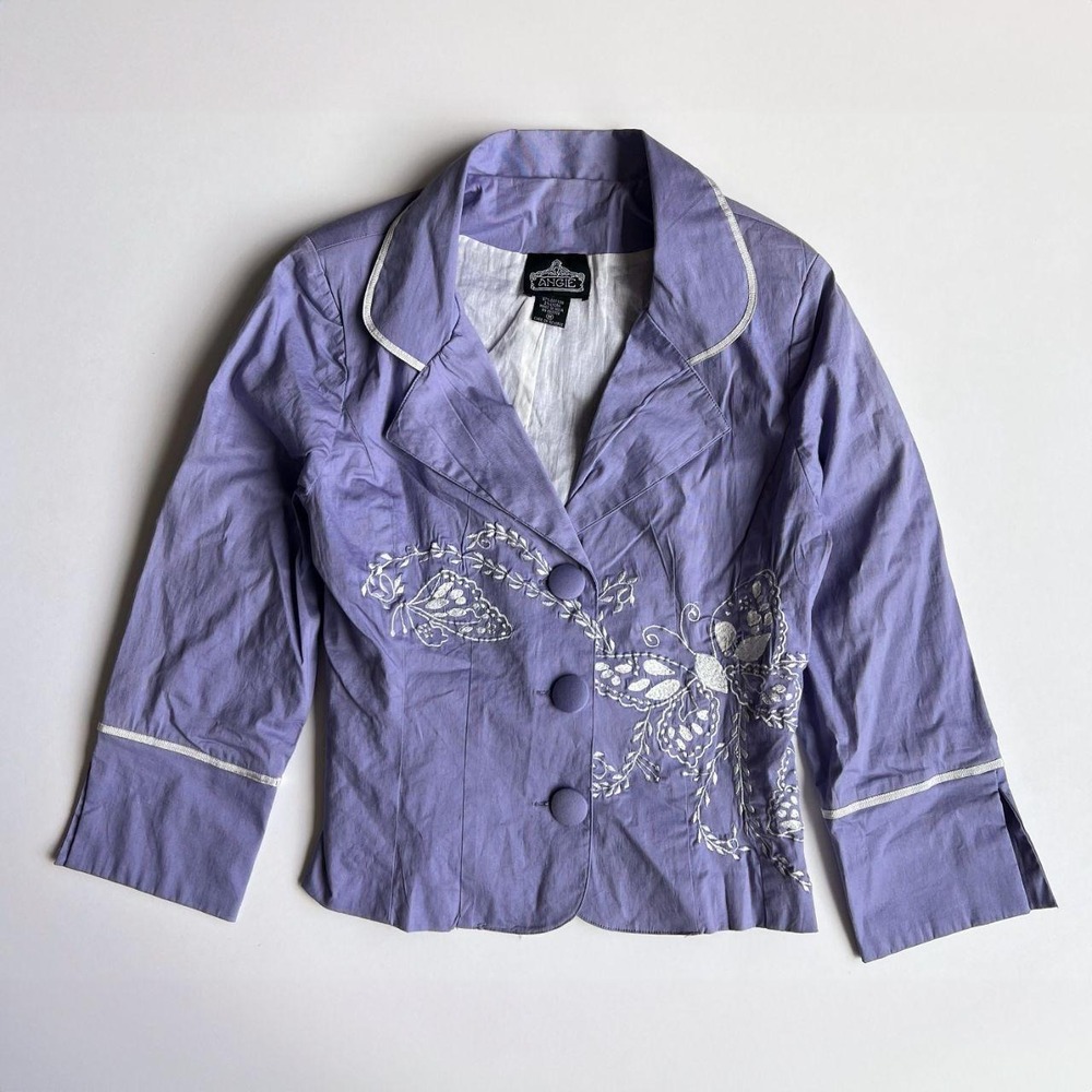 Y2K Angie Purple Embroidered Blazer